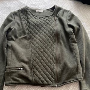 Athleta Olive Green quilted moto jacket, Sz M